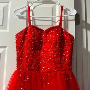 JJs House Sparkly Red Dress
